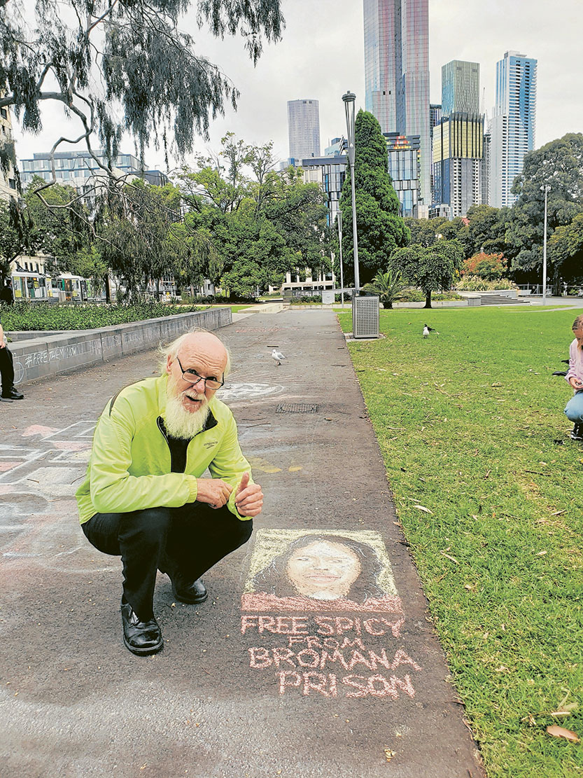 Chalk portrait inspires hope for refugee 