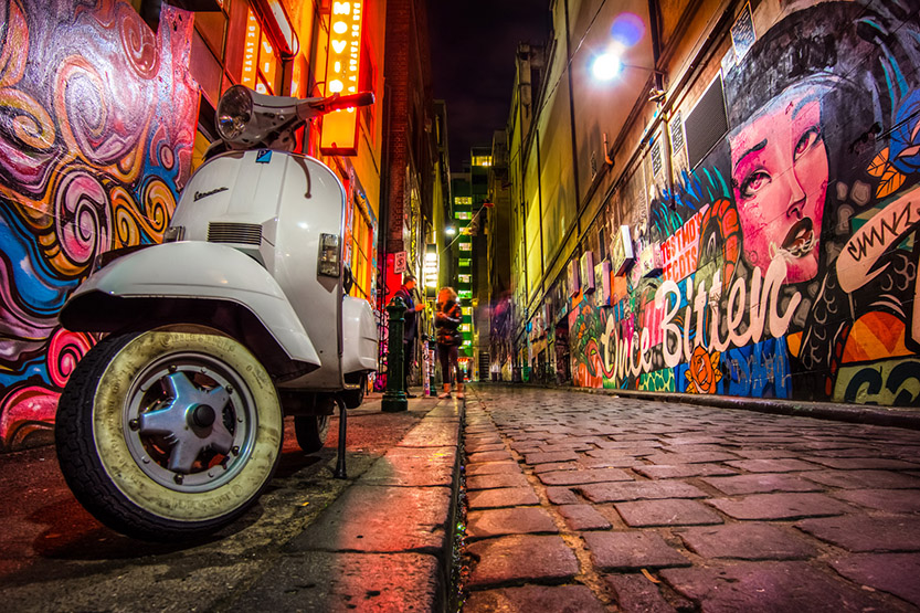 Who painted the lane?