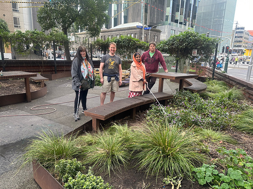 The robust CBD garden providing calm amongst the chaos