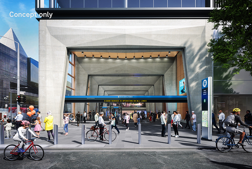 State Library Station entrance will be a key landmark in the heart of the CBD