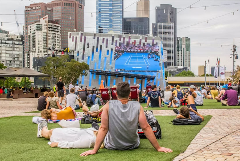 Big screen at Fed Square serves up unforgettable Australian Open experience