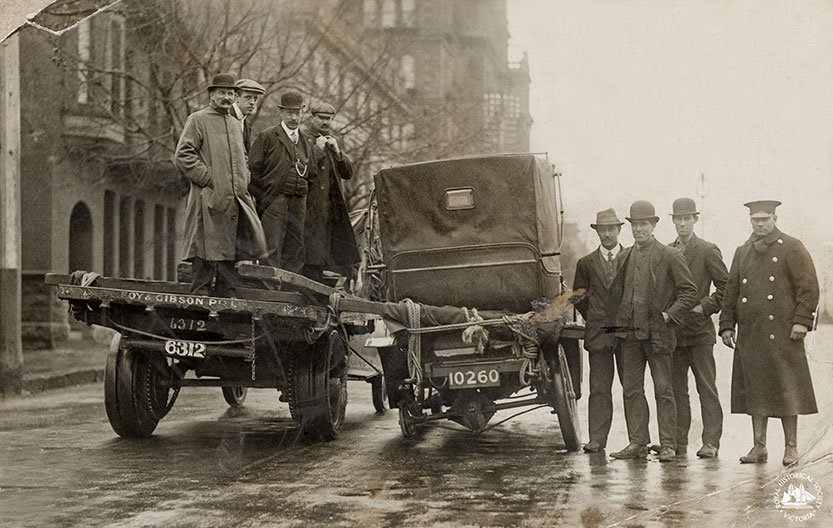 Breakdown outside the Windsor Hotel, 1920s