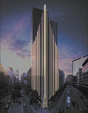 888 Collins St lights up