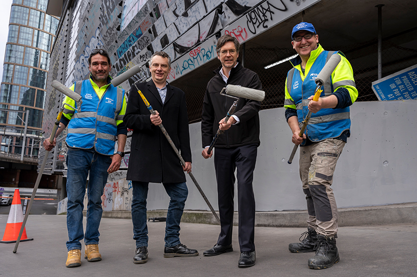 Melbourne’s biggest graffiti clean-up transforms Flinders St landmark