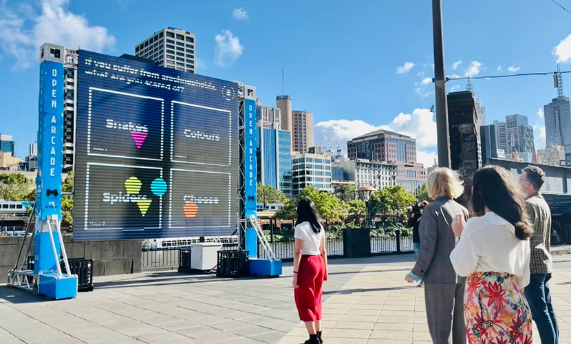 Outdoor virtual arcade at Southbank