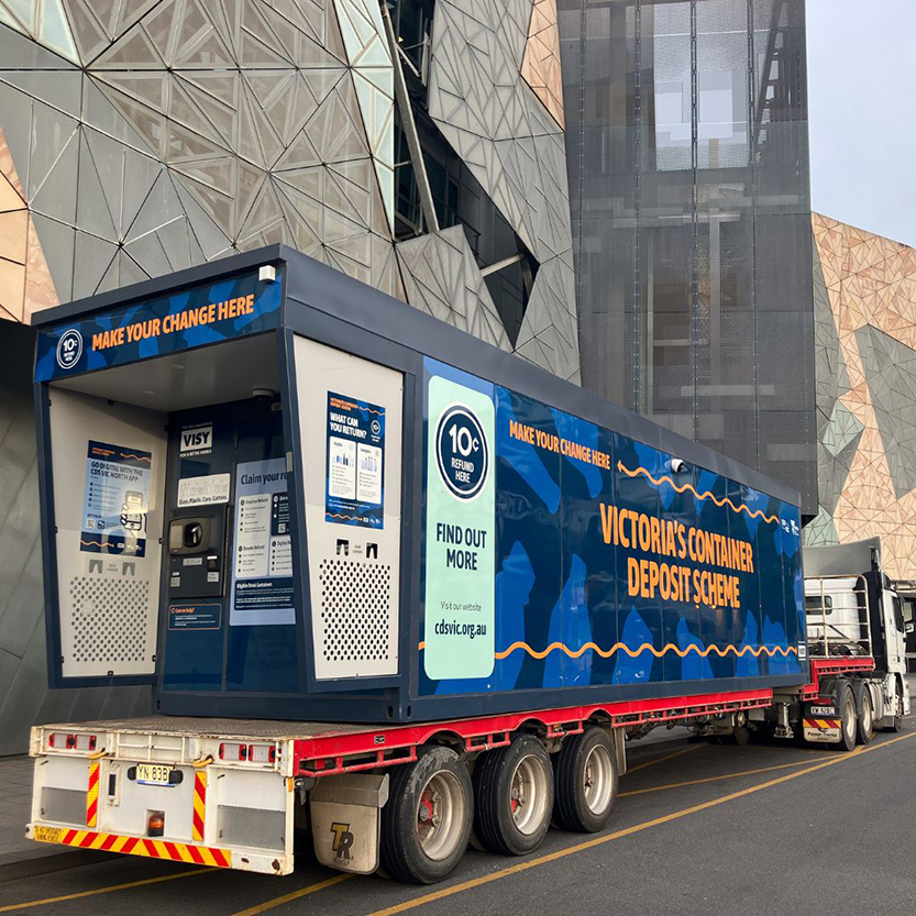 New container deposit scheme machine at Fed Square