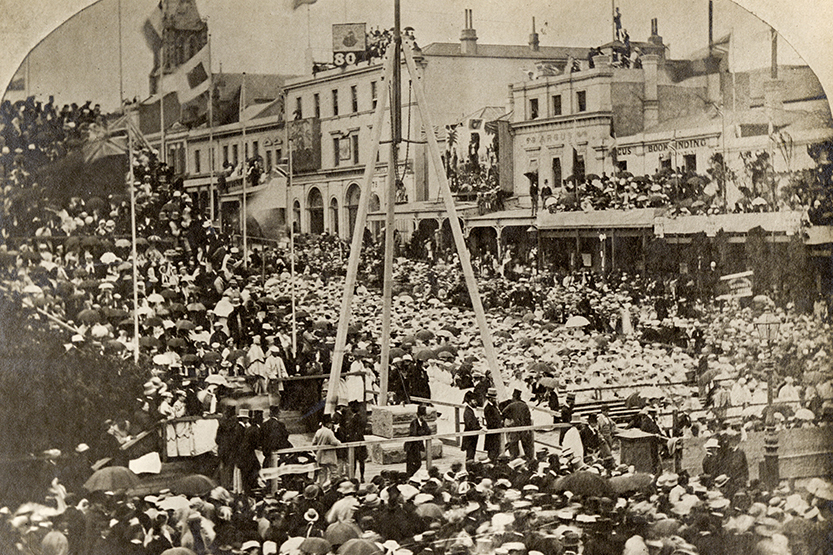 Setting the stone for a new hall, and a royal visit