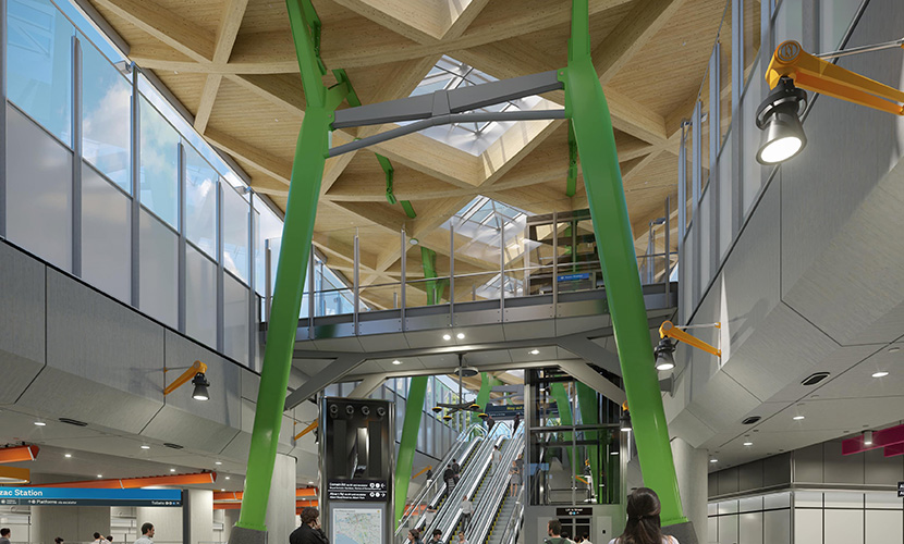 Feature steel columns now in place at Anzac Station
