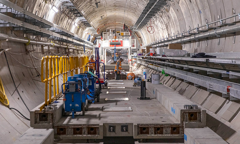 Track laying starts in the Metro Tunnel