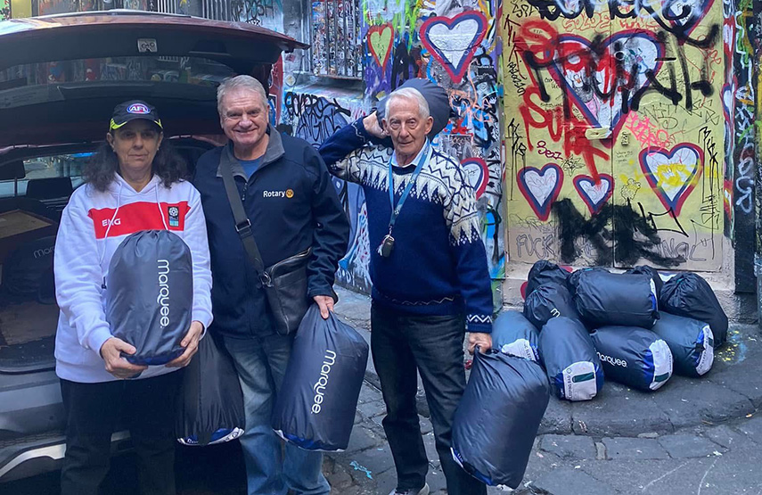 Rotary delivers winter warmth to people sleeping rough