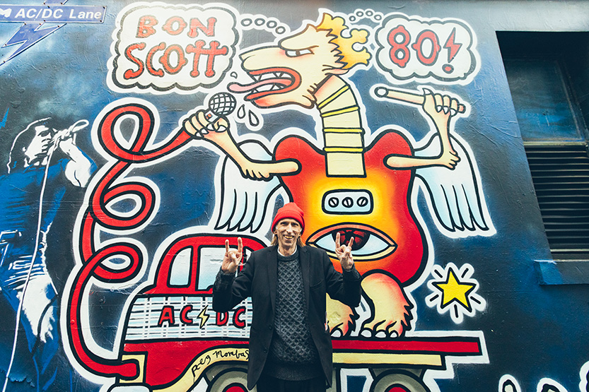 Rock rebel Bon Scott given mythical qualities in new mural