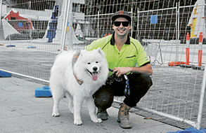 Fun outing for fluffy dog