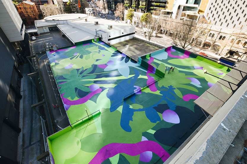 New mural on hidden rooftop
