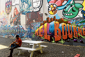 Fresh paint drips in Docklands