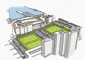 Lateral vision for railway line ovals