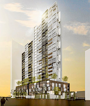 Container-inspired apartment block