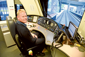 Train driving in the Goods Shed