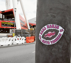 Hate stickers cause a stir