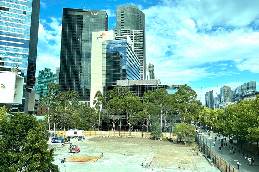 Could the vacant Esso House site be turned into temporary community space?