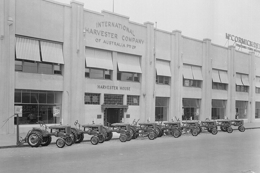 Tractors lined up in South Melbourne