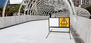 Webb Bridge resurfacing slip up