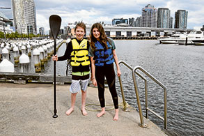 Two paddlers play it safe