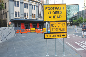 Footpath blocked, but no help for businesses