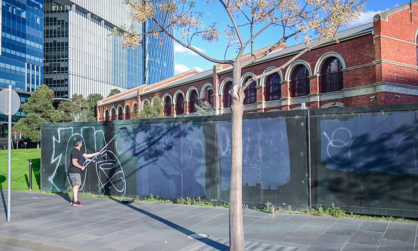 One man’s mission to tackle unsightly graffiti in Docklands 