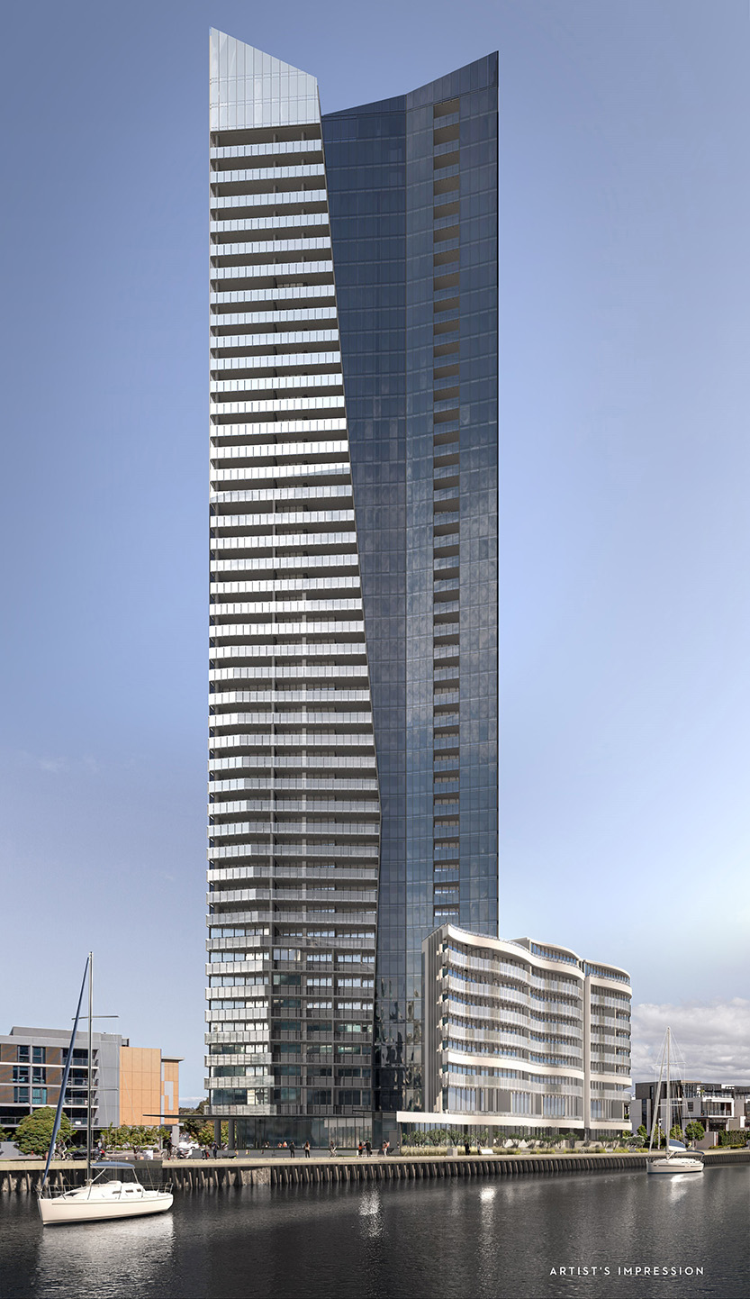 Plans revised for Docklands’ tallest apartment tower