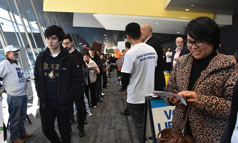 Crowded booths upset voters