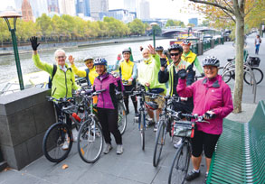 Bikies congregate by the river