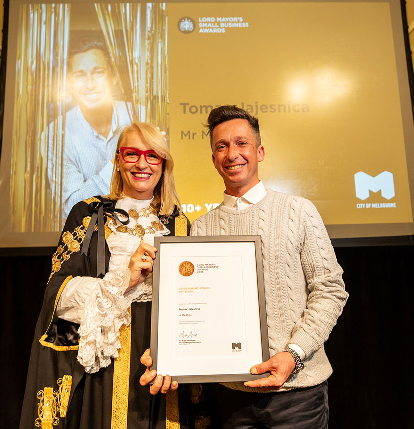 Mr Meditate wins small business award from council