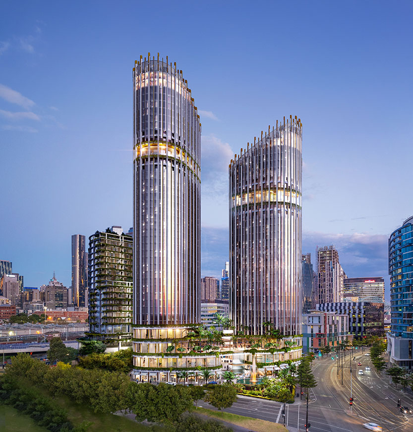 Gurner submits plans for first stage of Docklands vision under a “futuristic glass dome”