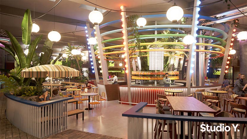 A preview of Docklands’ new “tropical oasis” from Moon Dog