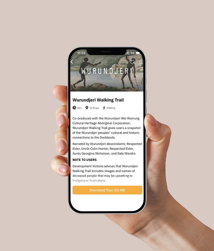 Elders share Wurundjeri history through new Docklands walking trail app