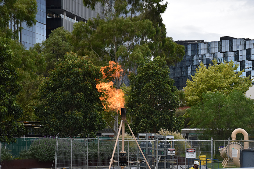 Gas works light up Harbour Esplanade