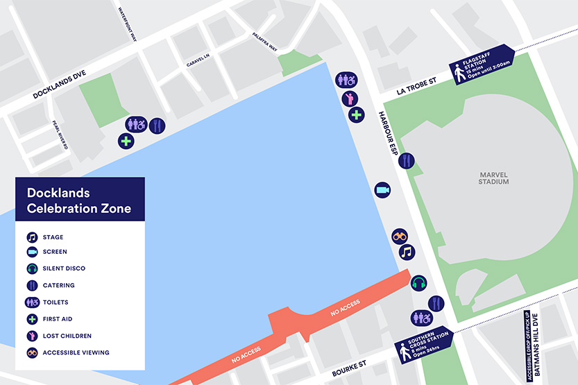 Exclusion zones set for Victoria Harbour Promenade in Docklands on New Year’s Eve