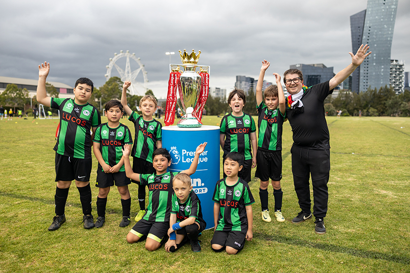 Theo Walcott and Premier League trophy thrill Docklands youngsters