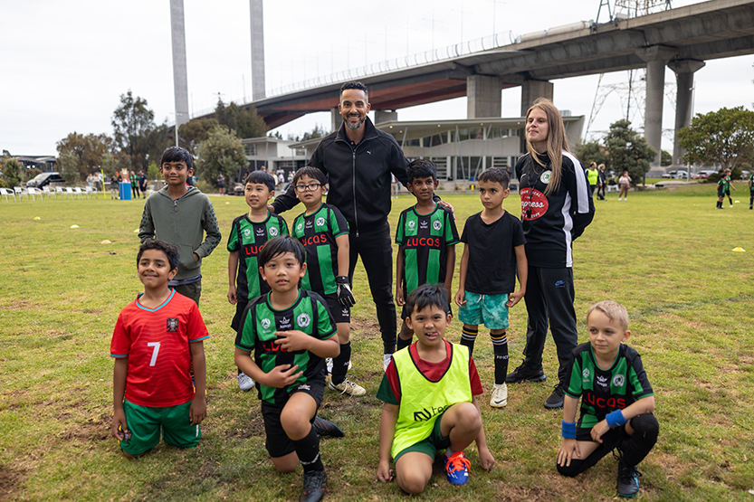 Theo Walcott and Premier League trophy thrill Docklands youngsters