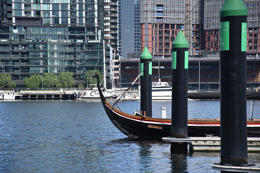 Viking ship makes Docklands stop ahead of royal visit