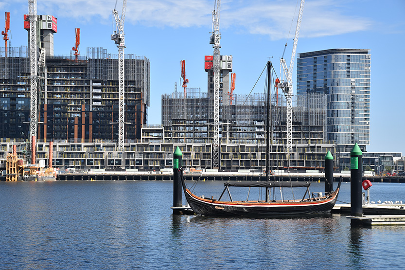 Viking ship makes Docklands stop ahead of royal visit