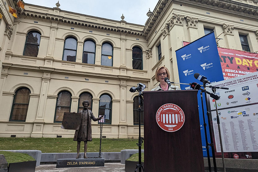 Trades Hall statue honours the work of equal pay activist