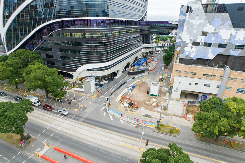 Grattan St changes as Parkville Station progresses 