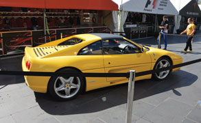 F1 pit stop on promenade