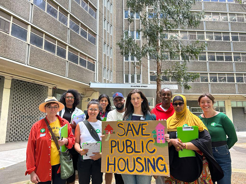 Greens join public housing residents in fight to stop Victoria’s privatisation of public housing