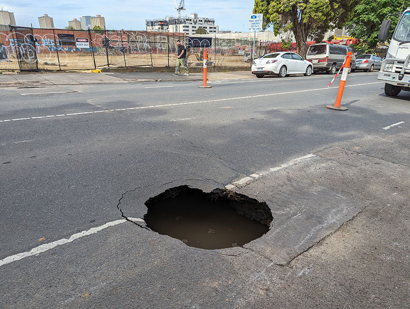Council to get to the bottom of sinkhole in Kensington