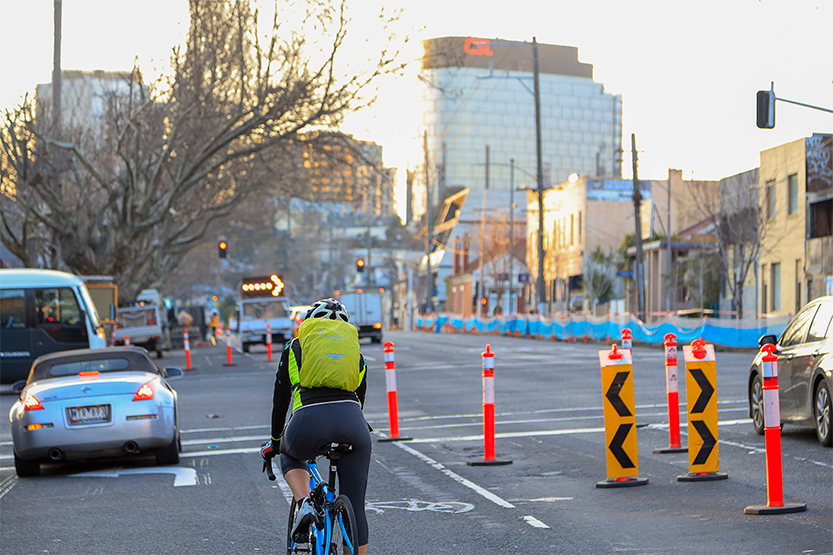 Construction of Arden St riding lanes under way