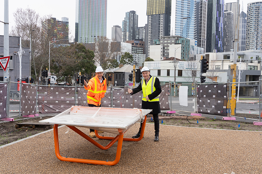 Bedford Pocket Park nears completion 