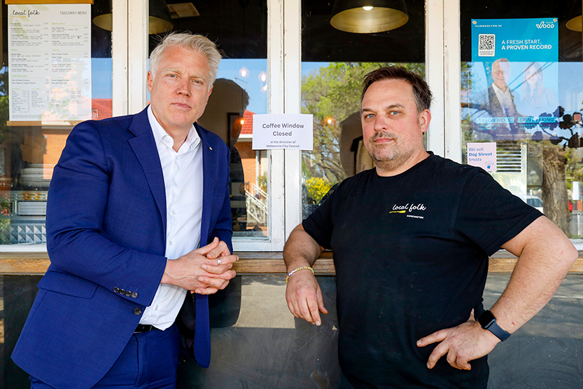 “Punitive and opaque”: Arron Wood denounces council closure of Kensington cafe window