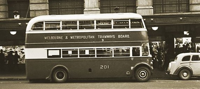 Double-decker buses in Melbourne